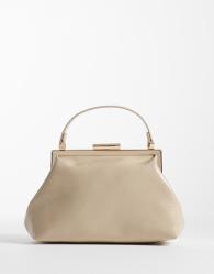 ASOS DESIGN textured frame mini clutch bag in stone