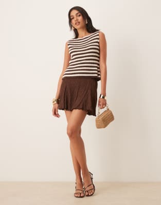 Asos Design Textured Godet Mini Skirt