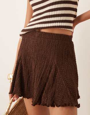 Asos Design Textured Godet Mini Skirt