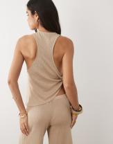 ASOS DESIGN textured jersey tank top with side knot detail in