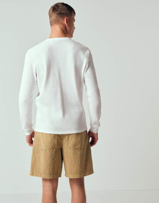 ASOS DESIGN textured jorts in mid length in beige (part of a set), 3 of 7