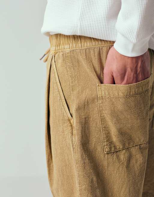 ASOS DESIGN textured jorts in mid length in beige (part of a set), 4 of 7
