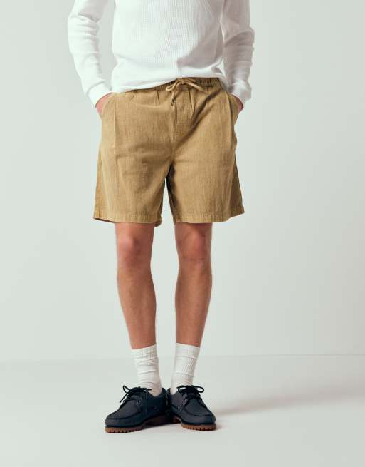 ASOS DESIGN textured jorts in mid length in beige (part of a set), 5 of 7