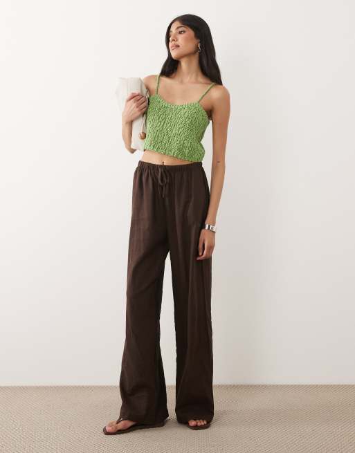 ASOS DESIGN textured knit bra top in green, 2 of 4