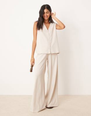 ASOS DESIGN textured knit co-ord in stone - view 1