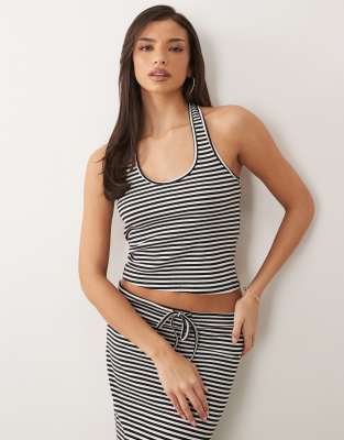 Asos Design Textured Knit Halter Neck Top In Multi