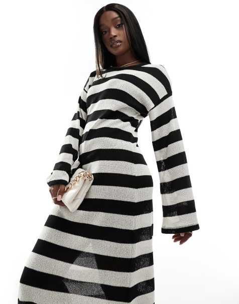 Stripe Long Sleeve T-Shirt & Midi Slip Dress