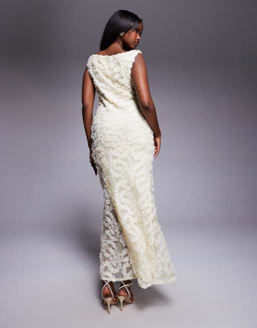 ASOS DESIGN textured maxi dress in cream