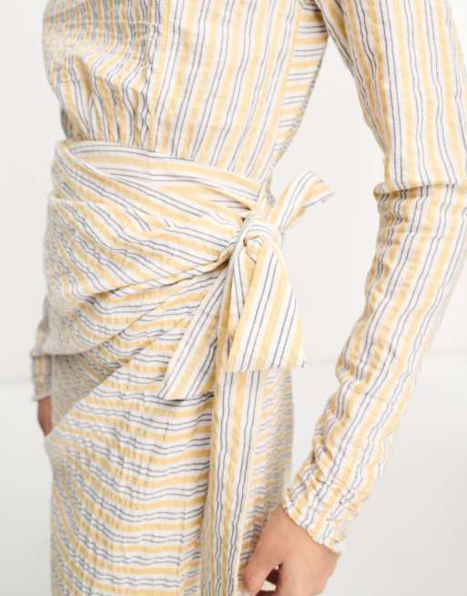 Mango stripe outlet textured dress