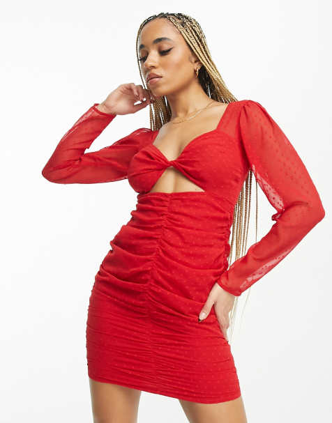 Red party clearance dress