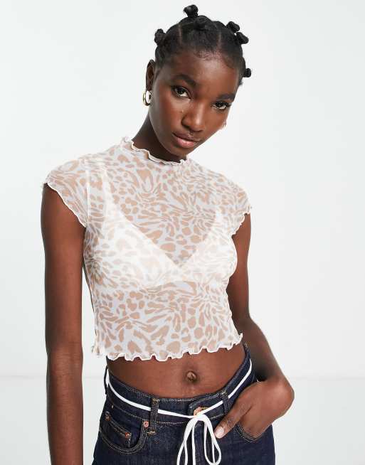 Asos white mesh store top