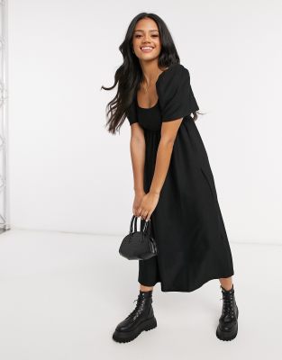 black smock dress asos