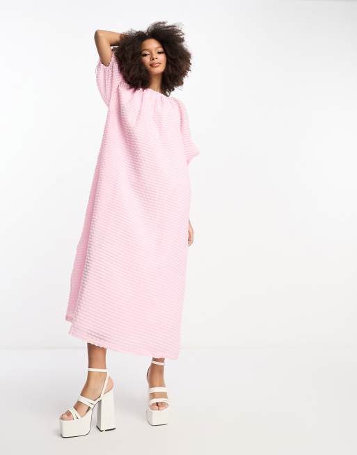 Pink smock shop dress womens