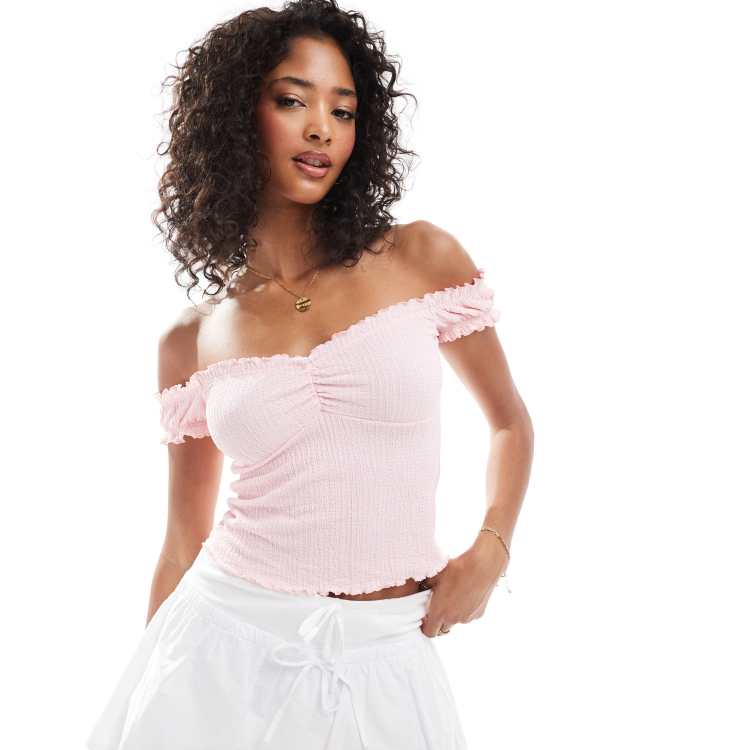 ◇◇Milkmaid◇高さ１６cm×１０cm×6cm◇美品◇ ASOS DESIGN textured milkmaid top in pink | ASOS