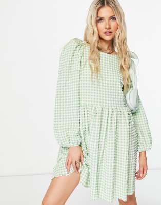 ASOS DESIGN textured mini smock dress 