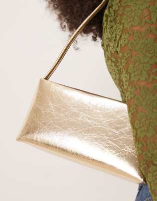 Asos Design Textured Minimal 90s Shoulder Bag In Transparent