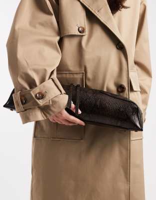 Asos Design Textured Pencil Case Clutch Bag In Multi