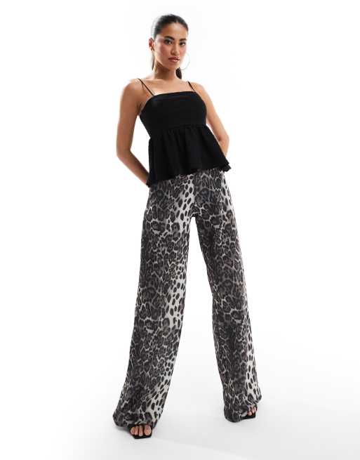 ASOS DESIGN textured peplum cami top in black, 3 of 4