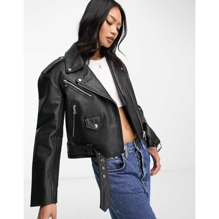 Asos leather 2024 jacket sale