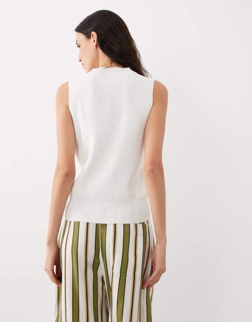 ASOS DESIGN textured ribbed tank in white, 4 of 4