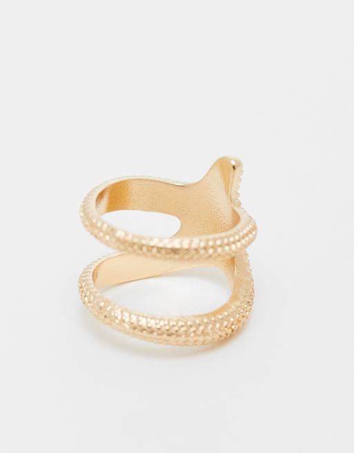 ASOS DESIGN textured ring with starfish design in gold tone, 3 of 3
