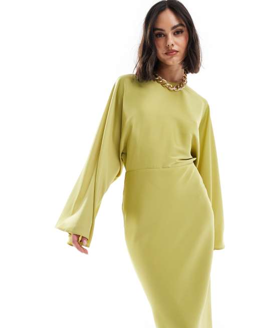 green emerald velvet dress Ever-Pretty A-Line Waist Applique Tea-Length Mother of The Bride Dress with Lotus Leaf Hem