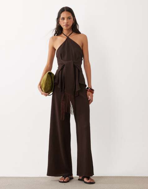 ASOS DESIGN textured set in chocolate - view 1