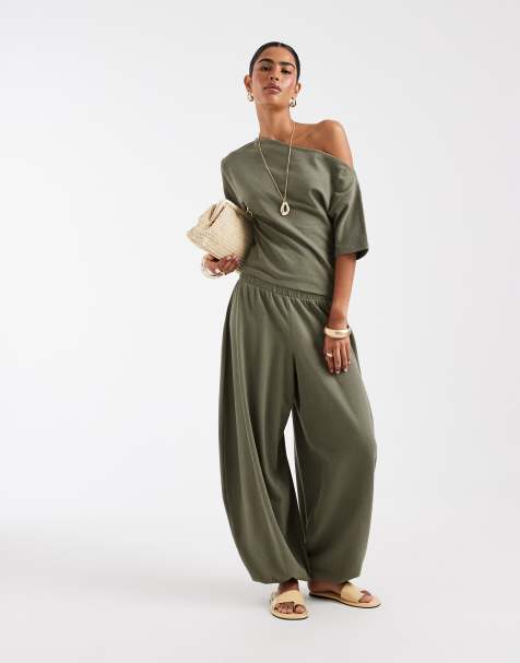 ASOS DESIGN textured set in khaki - view 1