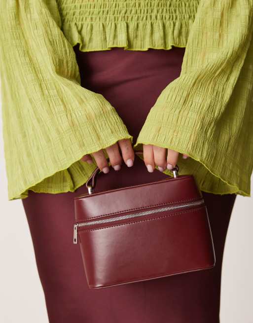 ASOS DESIGN textured shirred angel sleeve top