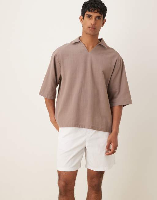 ASOS DESIGN textured shirt in sand