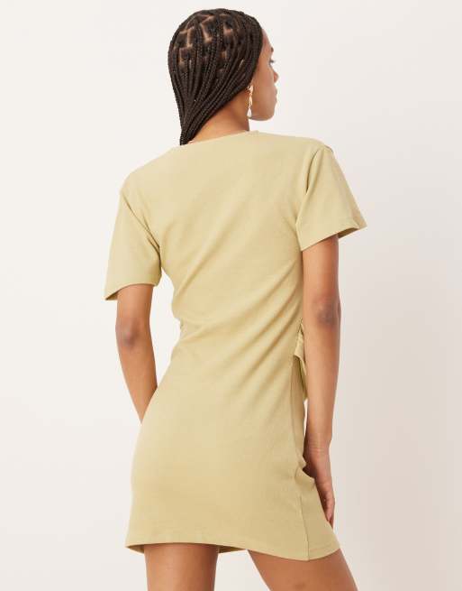 slim fit dress slacks May Jersey Short Dress-Olive main image 1