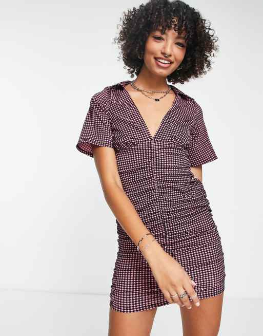 Ruched short sleeve outlet dress