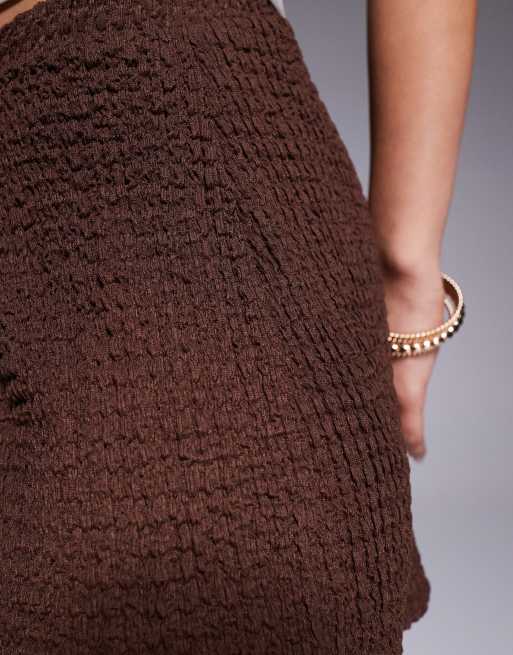 ASOS DESIGN textured shorts in chocolate, 4 of 5