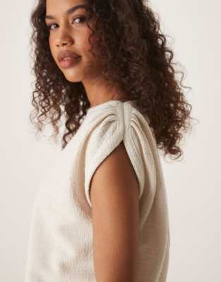 Asos Design Textured Sleeveless Tank Top In White