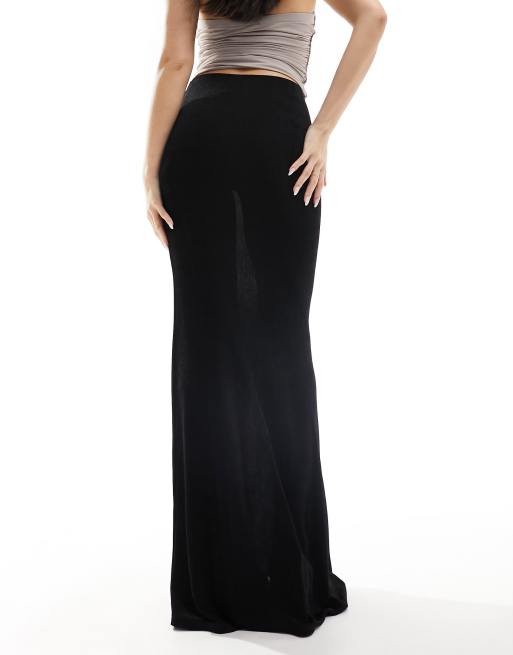 Fishtail maxi skirt on sale black