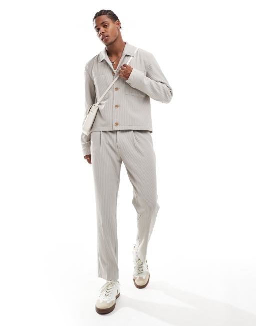 ASOS DESIGN textured smart set in stone