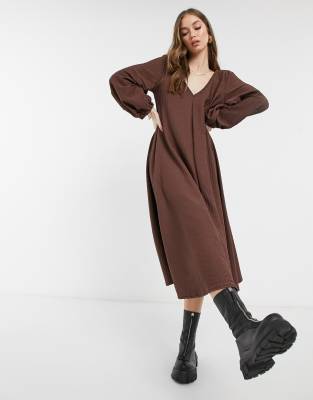 asos brown dress