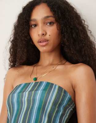 Asos Design Textured Stripe Bandeau Top