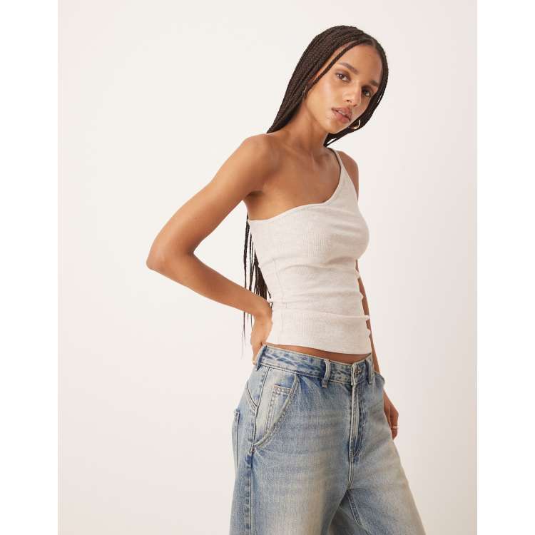 Amazon.com: ZXZY Color Block One Shoulder Tops for Women