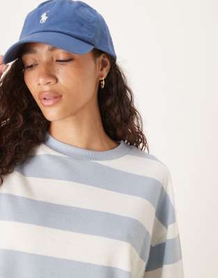 Asos Design Textured Stripe Wide Sleeve T-shirt In Multi