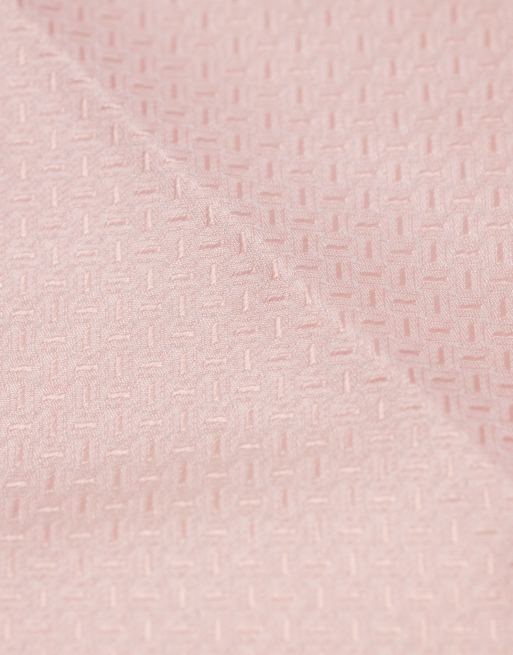 ASOS DESIGN textured tie and pocket square in pink, 2 of 3