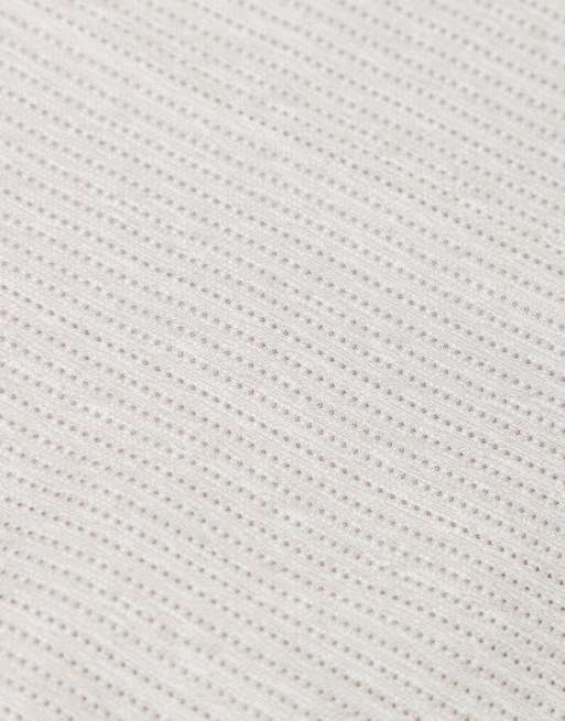 ASOS DESIGN textured tie and pocket square in stone