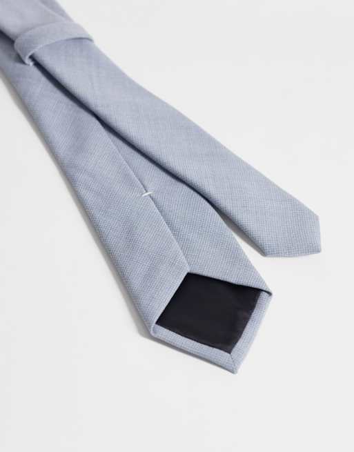 ASOS DESIGN textured tie in blue, 2 of 3
