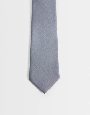 Asos Design Textured Tie In Blue