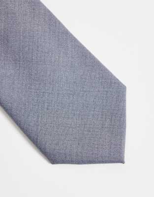 Asos Design Textured Tie In Blue