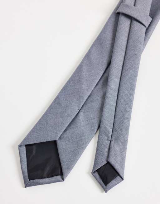 ASOS DESIGN textured tie in blue, 3 of 3