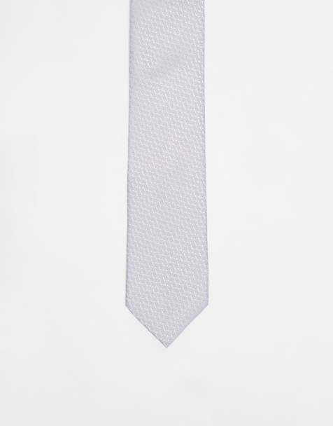 ASOS DESIGN textured tie in gray - view 1