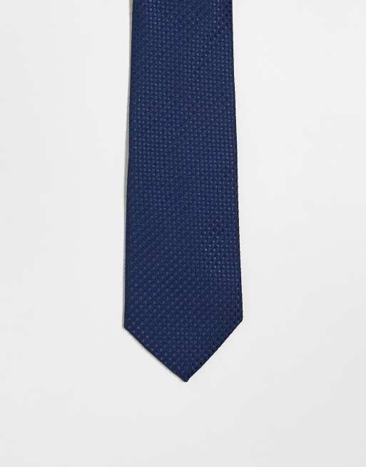 ASOS DESIGN textured tie in navy