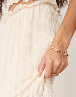 ASOS DESIGN co-ord textured tiered maxi skirt in cream