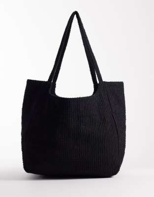 ASOS DESIGN ASOS DESIGN textured tote bag in black